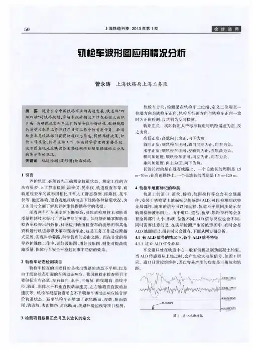 轨检车波形图应用情况分析