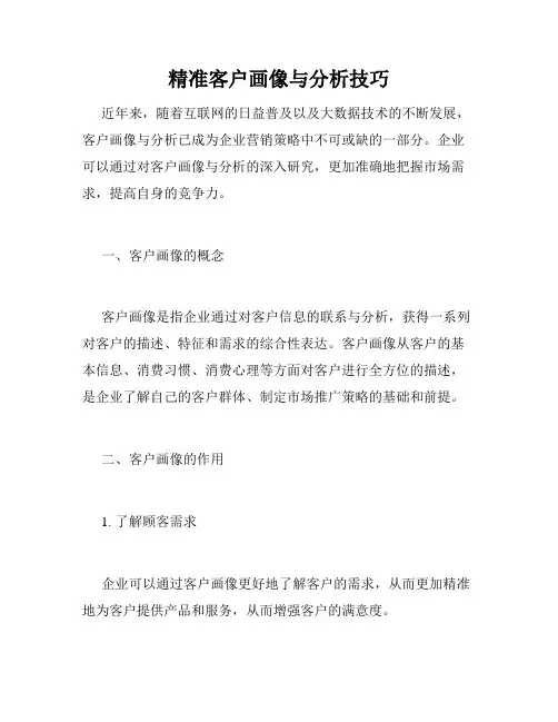 精准客户画像与分析技巧