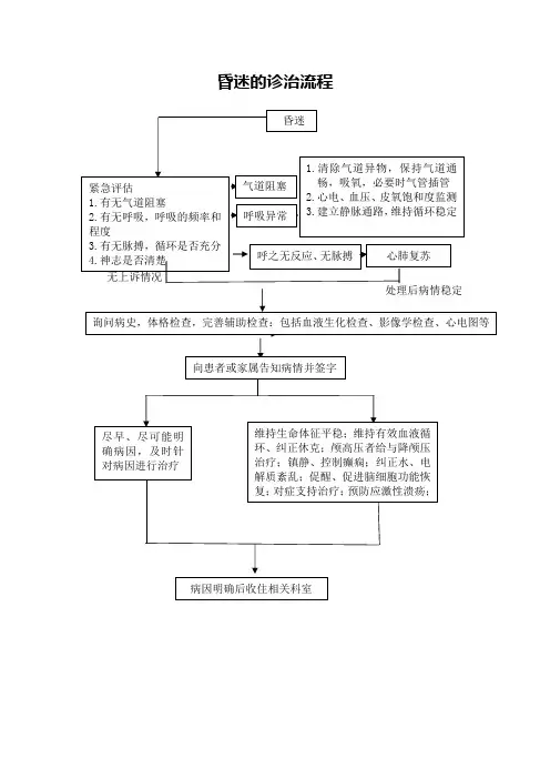 昏迷的诊治流程