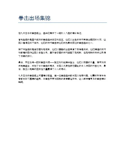 拳击出场集锦