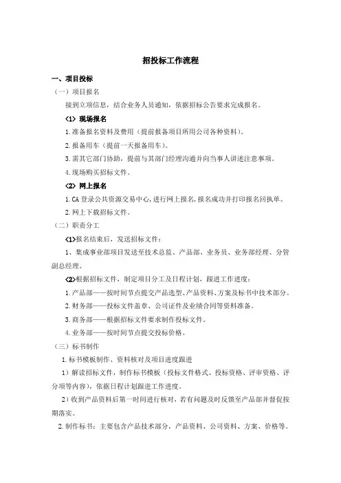 招投标工作办理及标书审核流程
