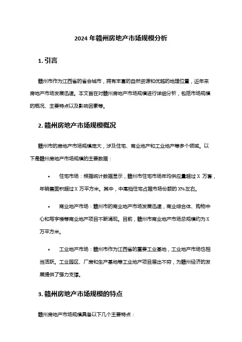 2024年赣州房地产市场规模分析