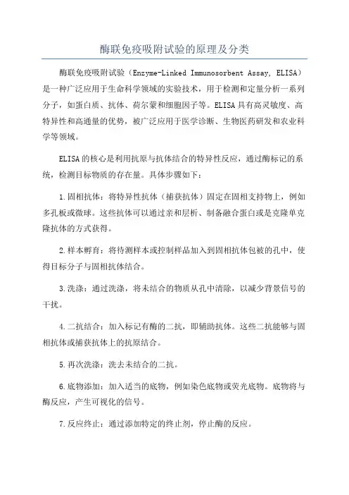 酶联免疫吸附试验的原理及分类
