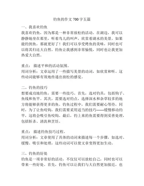 钓鱼的作文700字五篇
