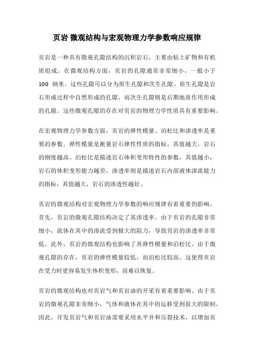 页岩 微观结构与宏观物理力学参数响应规律
