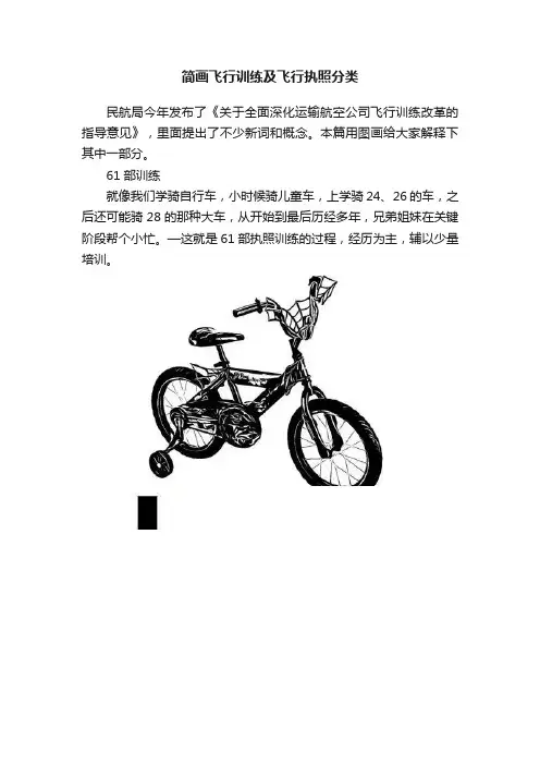 简画飞行训练及飞行执照分类