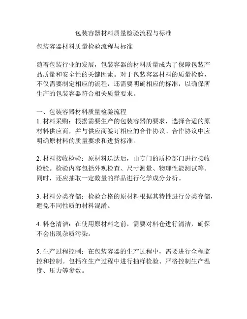 包装容器材料质量检验流程与标准