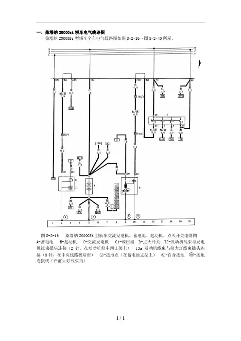 附录：桑塔纳2000全车电路图