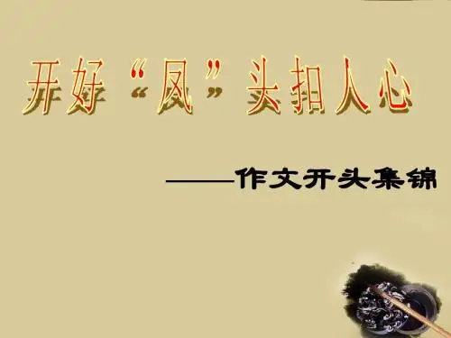 高中语文 作文开头集锦课件