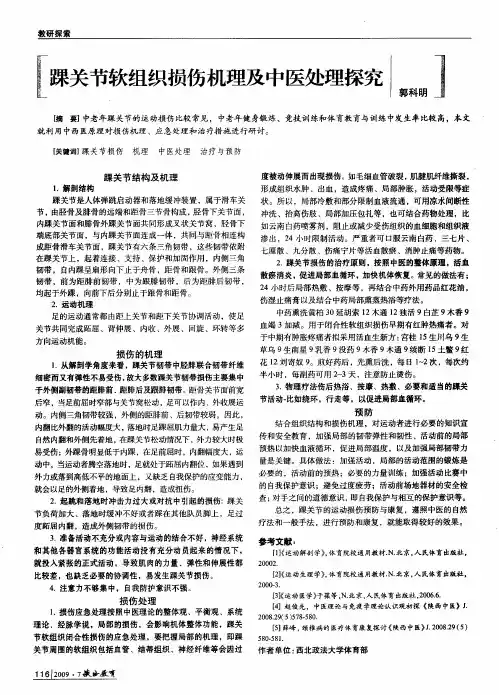 踝关节软组织损伤机理及中医处理探究