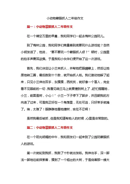 小动物蒙眼抓人二年级作文