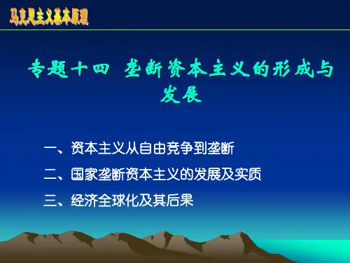 专题十四垄断资本主义的形成与发展讲述