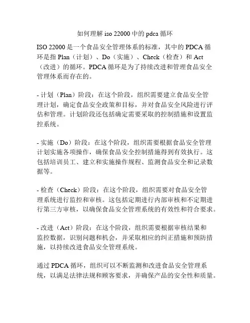 如何理解iso 22000中的pdca循环