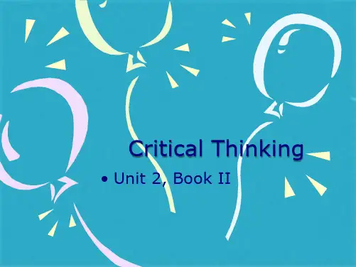 criticalthinking阅读时的批判性思维(共25张PPT)