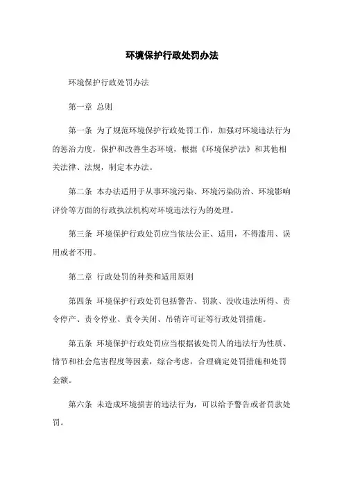 环境保护行政处罚办法