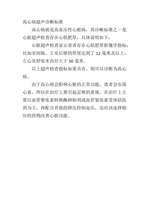 高心病超声诊断标准