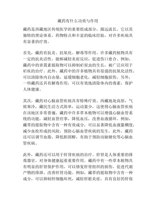 藏药有什么功效与作用