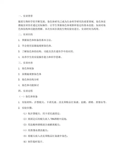 染色体显微镜实训报告