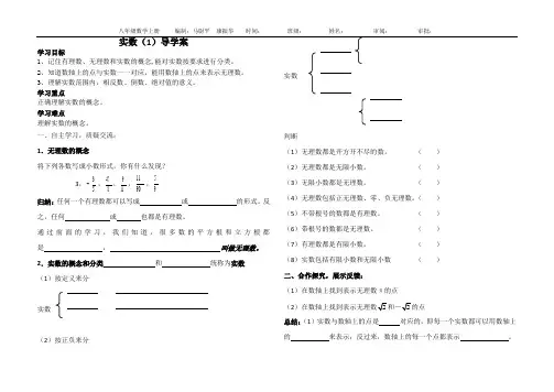 13.3.1实数导学案