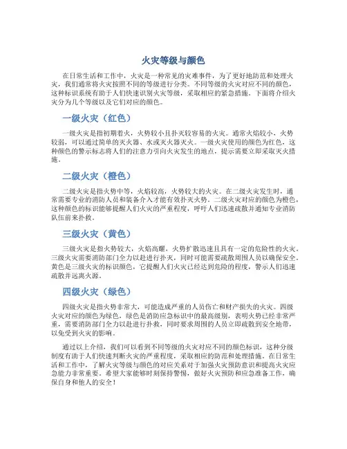 火灾分为几个等级,分别什么颜色
