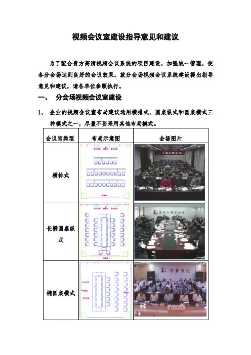 视频会议室建设指导意见和建议