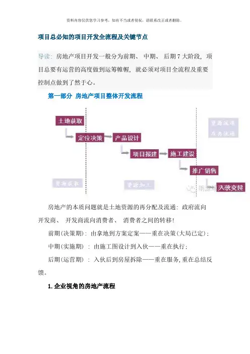 项目总必知的项目开发全流程及关键节点样本