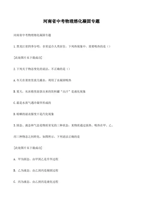 河南省中考物理熔化凝固专题 1