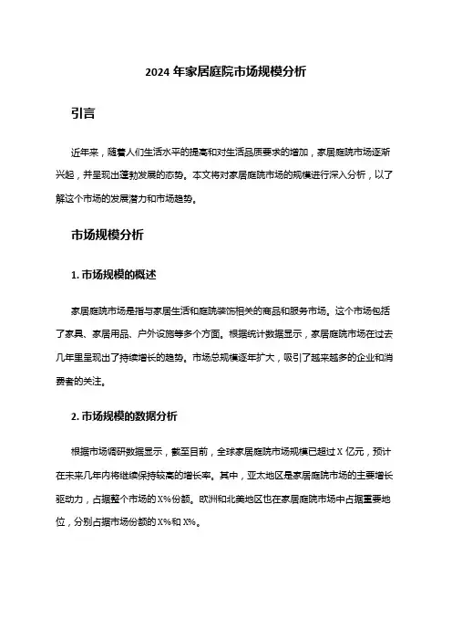 2024年家居庭院市场规模分析