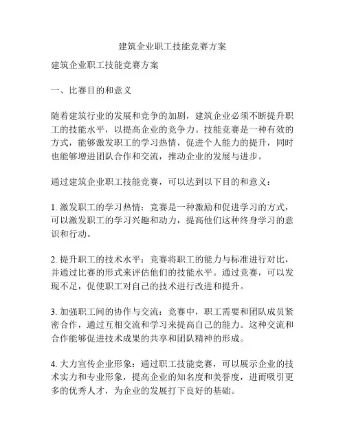 建筑企业职工技能竞赛方案