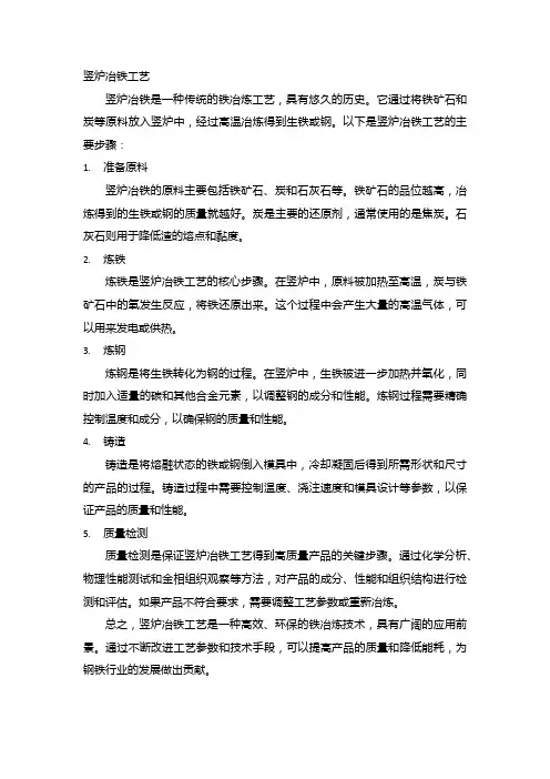 竖炉冶铁工艺