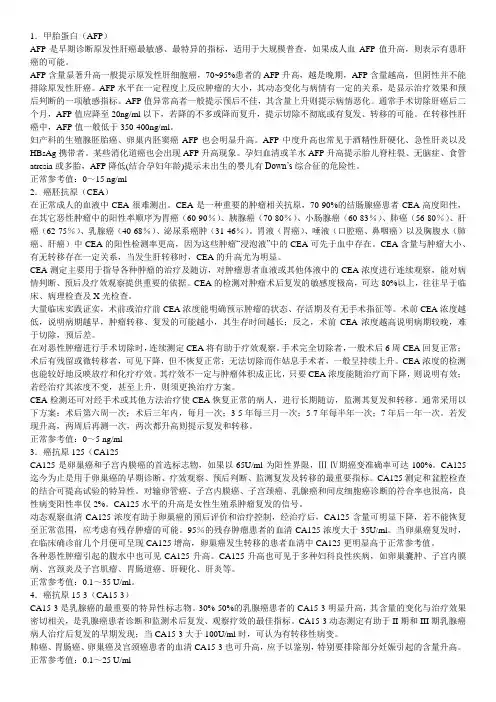 癌症检测指标