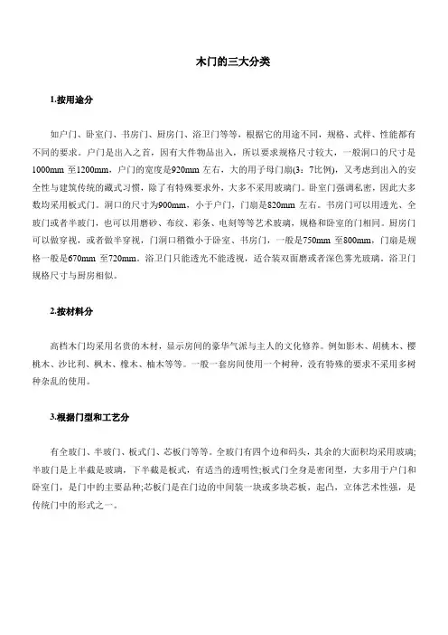 木门的三大分类