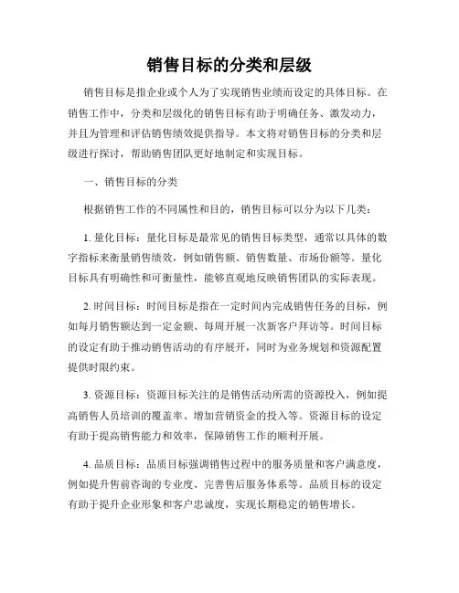 销售目标的分类和层级