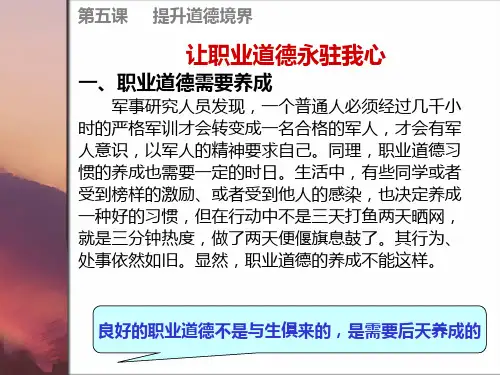 《职业道德与法律》第五课-提升道德境界