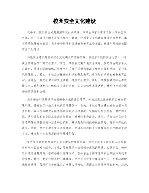 校园安全文化建设