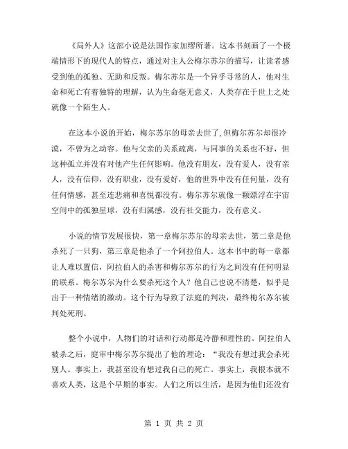 读书笔记局外人范文