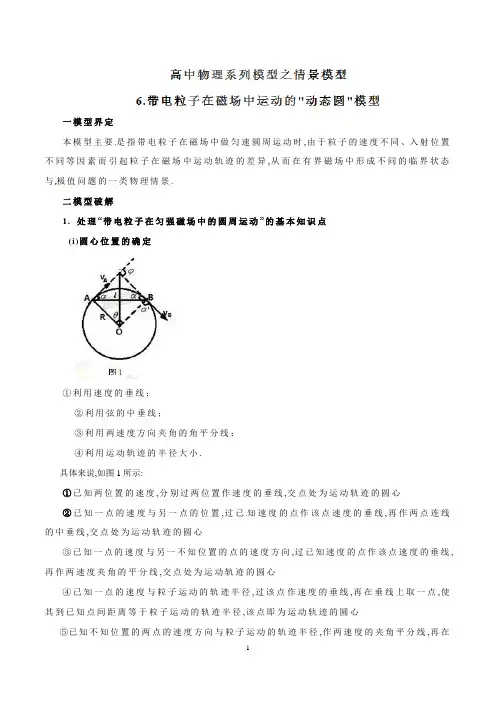 带电粒子在磁场中运动的动态圆模型-高考物理模型(解析版)