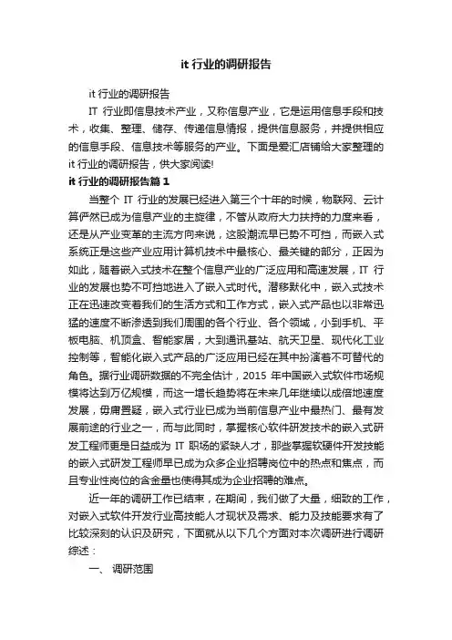 it行业的调研报告