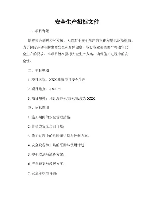 安全生产招标文件