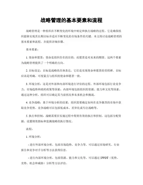 战略管理的基本要素和流程