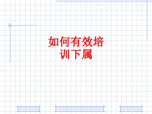 [课件]如何有效培训下属PPT
