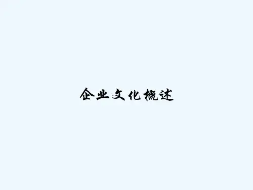 企业文化概述 PPT