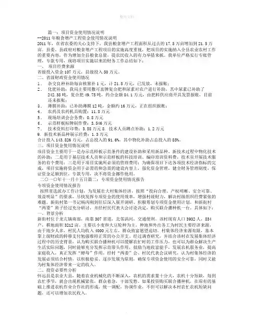资金使用情况报告