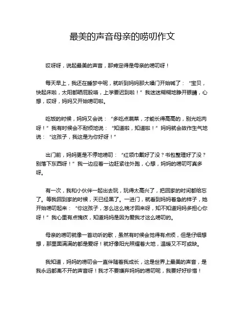 最美的声音母亲的唠叨作文