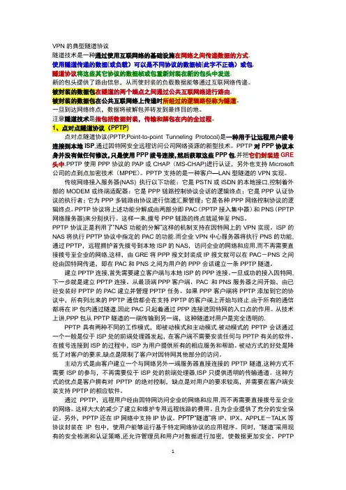 VPN的典型隧道协议