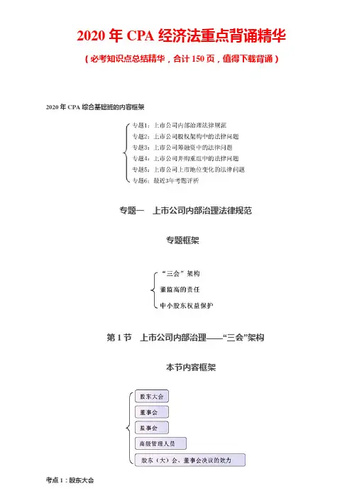 2020年CPA经济法重点背诵精华(打印背诵版)