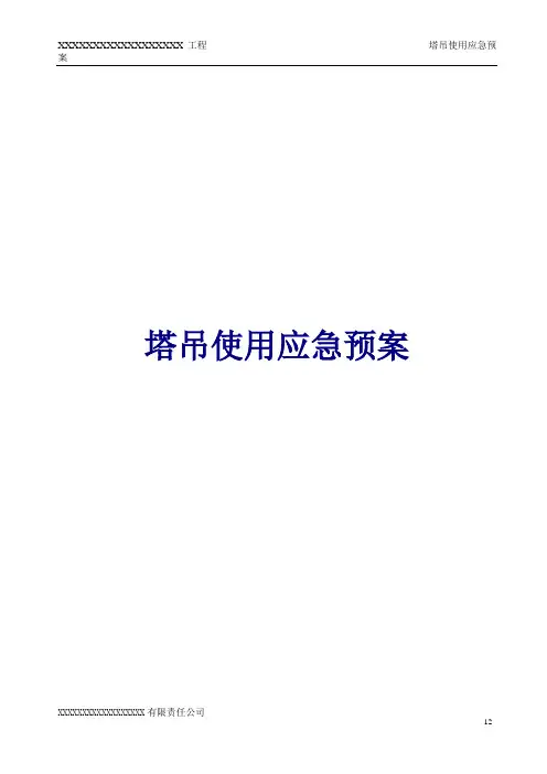 塔吊使用应急救援预案