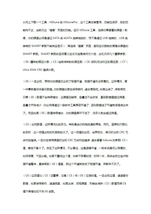 看硬盘SMART参数----HDtune工具查看
