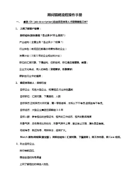 猎头业务操作流程
