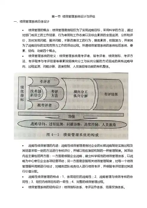 企业人力资源一级第四章：绩效管理